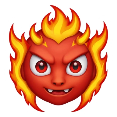 Diablito con ojos de fuego sticker