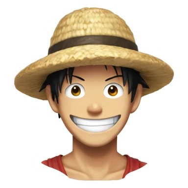 Luffy smiling with strawhat sticker