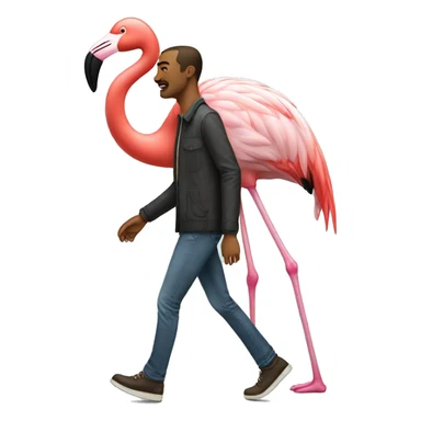 Man Walk with Flamingo sticker