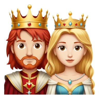 Red hair king blonde queen sticker