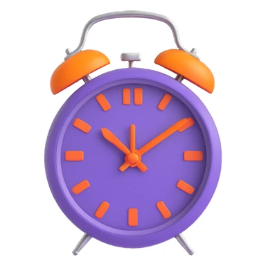 alarm principal color: #7f0fdb and #fe6601 sticker