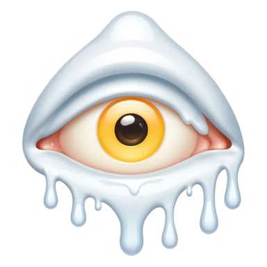 White liquid dripping from eye sticker