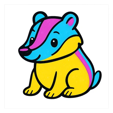 A sweet badger sticker