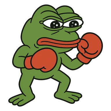 create a pepe boxing, white background sticker