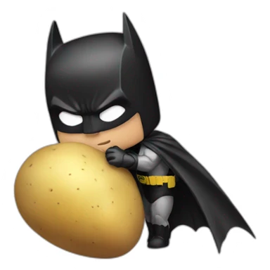 Batman kissing a potato sticker