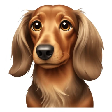 Long haired dachshund  sticker