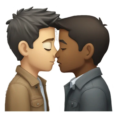 dean winchester kissing castiel eyes closed  sticker
