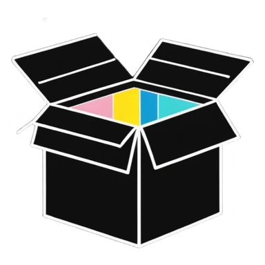 open box with sparkles inside sticker