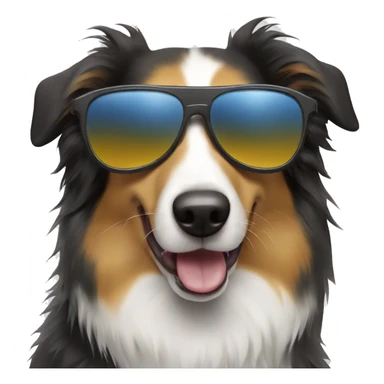 Collie dog with sunglasses sticker