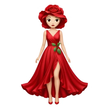 red rose dress no body sticker