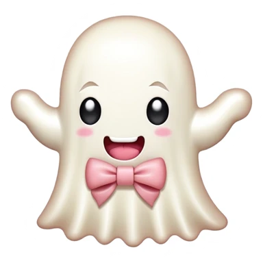 SPAM MEAT kawaii ghost EMOJI with bow sticker