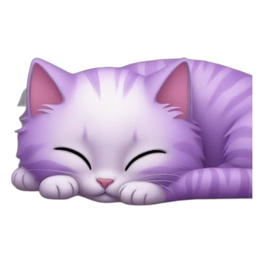 Cute purple kitty sleeping in a house sticker