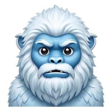 Cinematic Noble Yeti Portrait Emoji, Grand and enigmatic, with a towering, snow-dusted figure in pristine whites and cool blues, exuding ancient, mystical wisdom and stoic majesty, simplified yet exquisitely detailed with frosty textures, glowing with a gentle, icy outline that captures the awe-inspiring presence of a guardian of the frozen wilds! sticker