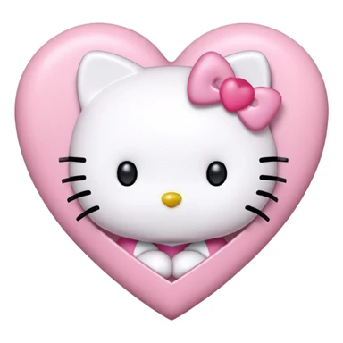 hello kitty and dear daniel in shape of a heart sticker