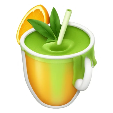 matcha with orange juice  sticker