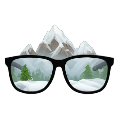 Snowing mountain with glasses  sticker