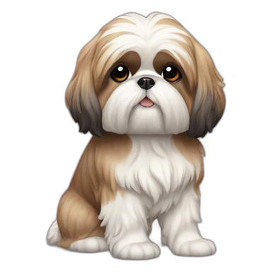 Dog Shih Tzu with drop coat full-height  sticker