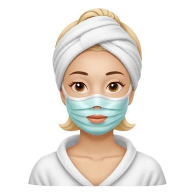 Lady with face mask spa beauty full face relaxing hot sticker