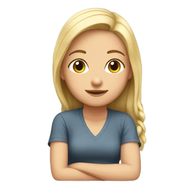 a white girl siting down sticker