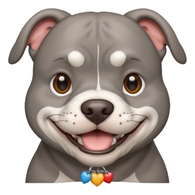 Large solid grey pitbull with an adorable face smiling  sticker