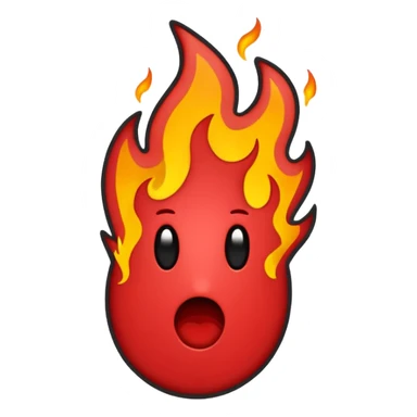Minimalist emoji-style sticker of a bold exclamation mark surrounded by small flames or cracks. Black and dull red color palette, no outline.
 sticker