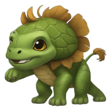Well detailed lion turtle from avatar drawing sticker