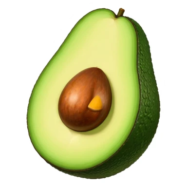 Cartoon Half Avocado flat surface sticker