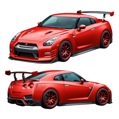 GTR com body kit vermelha um único carro só sticker