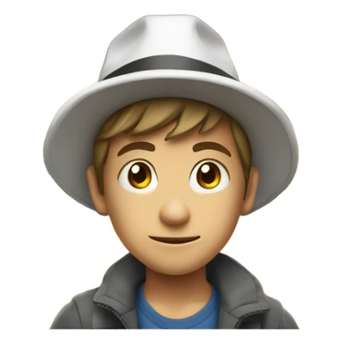 boy in a hat in front of big explosion  sticker