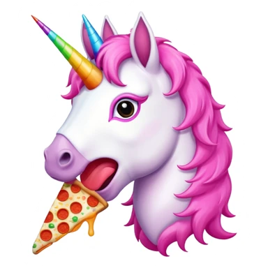 Unicorn eating pizza sticker