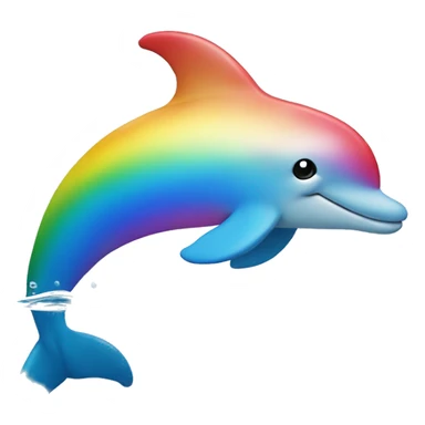 rainbow dolphin above water sticker