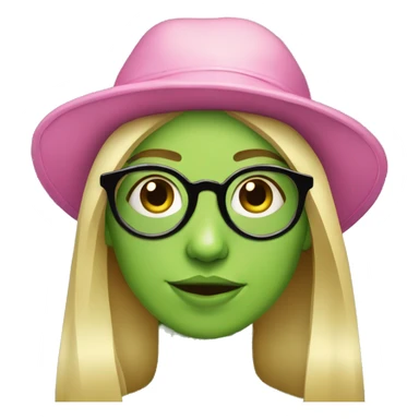 Blonde girl in frog hat with circlular glasses  sticker