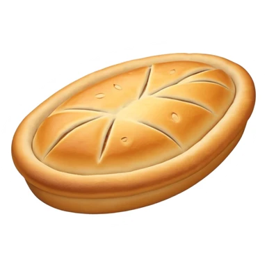pide bread object icon, oval Turkish pide bread, golden crust, soft baked texture, 3D cartoon, mobile game icon style, centered, clean background, no text, no watermark
 sticker