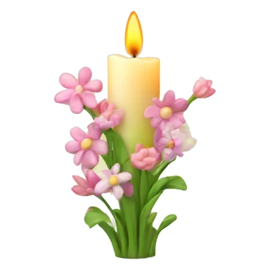 Spring candle with flowers  sticker