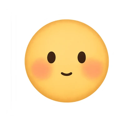 cute emoji, blushing cheeks, tiny mouth, soft expression, no background sticker