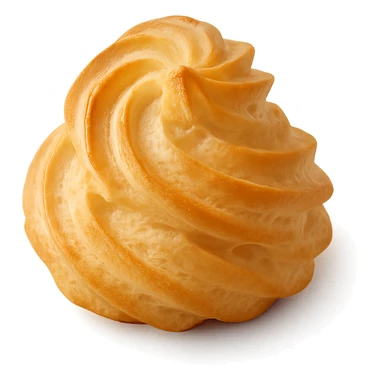 Choux pastry, delicate golden pastry dough, light and airy texture, elegant presentation sticker