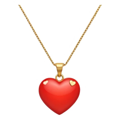 Heart charm in necklace – small red heart pendant.
 sticker