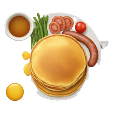 Pancakes, sausages, mixed veggies, beans breakfast sticker