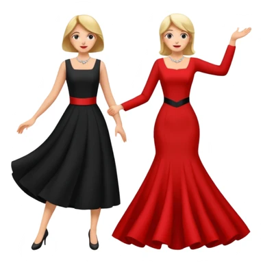 zwei tanzende Personen, eine im Kleid, eine im Anzug, beide fröhlich sticker