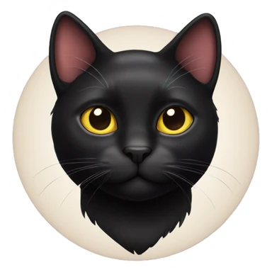 black cat with heart on its ear sticker