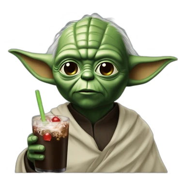 Dark vador buvant un coca  avec Yoda  sticker