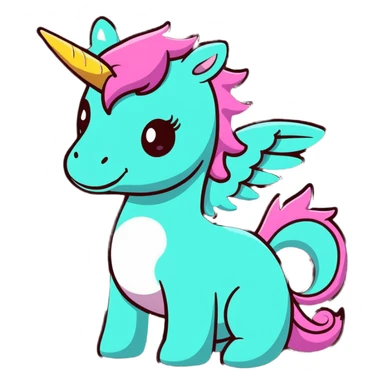 magical creature dragon or unicorn sticker