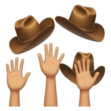 Raised hands with cowboy hats sticker