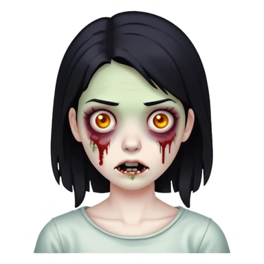 Garota zumbi de cabelo preto  sticker