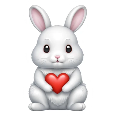 White heart with a bunny sticker