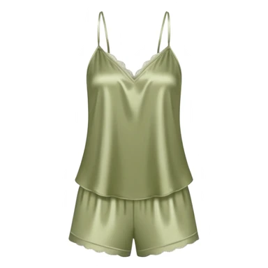 Pale olive satin camisole pajam sticker