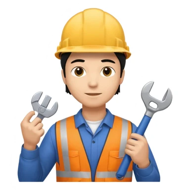Electricity power man employer at work with black hair sticker