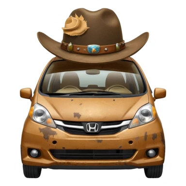 Honda fit wearing a cowboy hat sticker