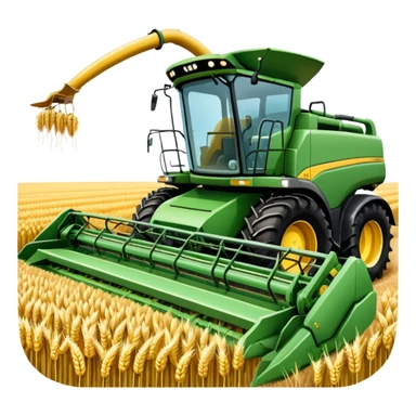 An icon featuring a wheat field, a combine harvester, fertilizer formulas, and plant cells, symbolizing agronomy. The design includes farming tools and crops, representing agricultural science, crop production, and plant biology. Transparent background highlights sustainable farming and growth. sticker