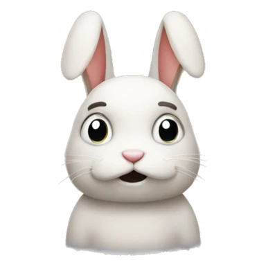 rabbit body unhappy sticker